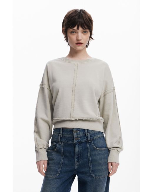 Sudadera Pespuntes Desigual de color Gray