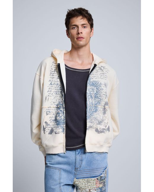 Desigual Blue Printed Sweatshirt, Cotton for men