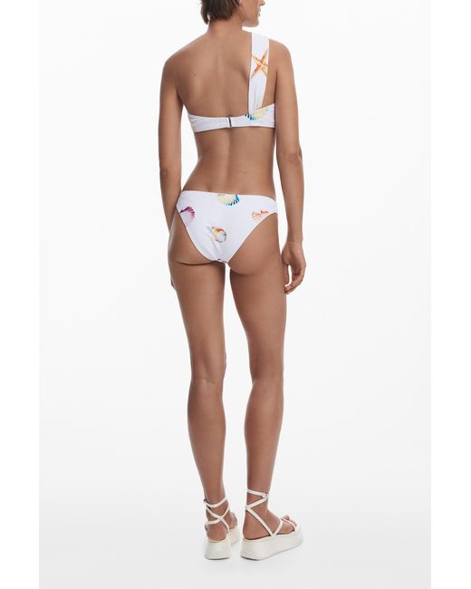 Desigual White Seashell Bikini Bottoms