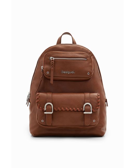 Desigual Brown L Pockets Backpack