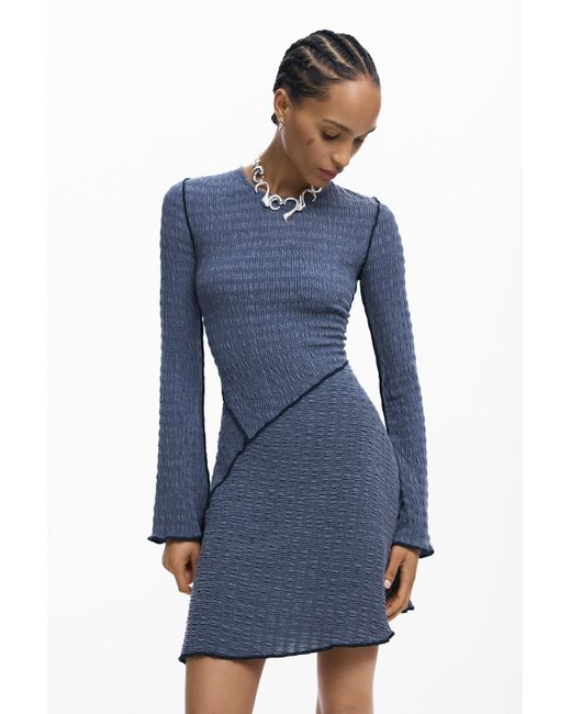 Robe À Textures Desigual en coloris Blue