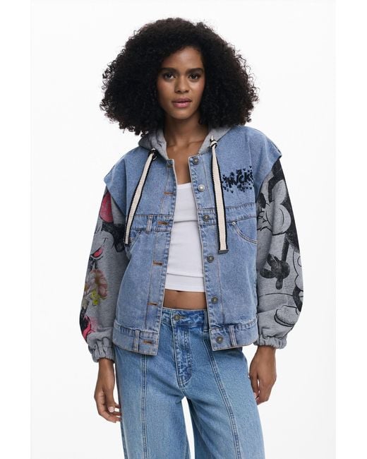 Desigual Blue Mickey Mouse Denim Jacket, Cotton