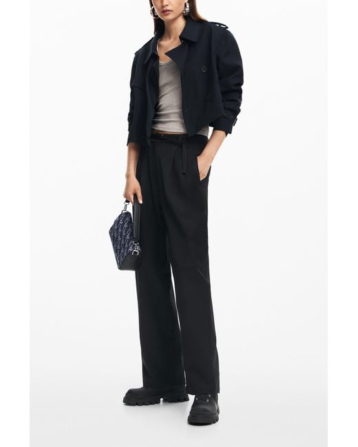 Desigual Black Straight Long Pants