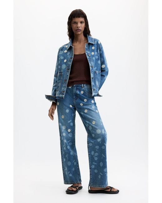 Desigual Blue Denim Jacket 100% Cotton, Cotton