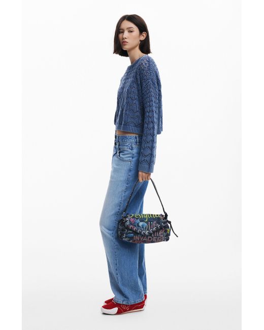 Desigual Blue Medium Graffiti Bag