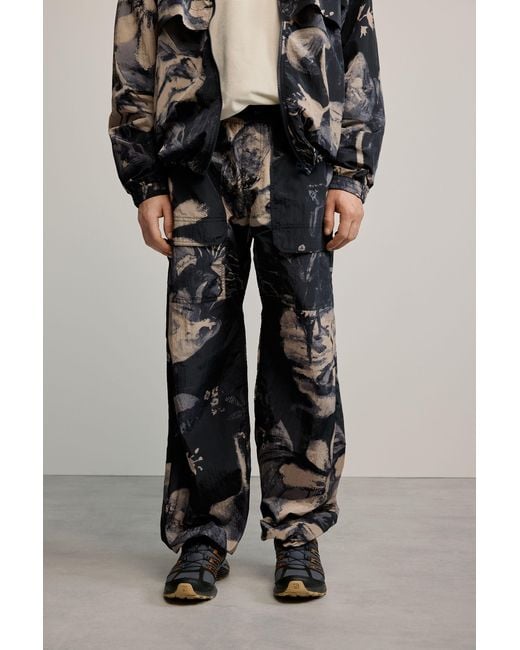 Desigual Blue Printed Long Trousers, Polyamide for men