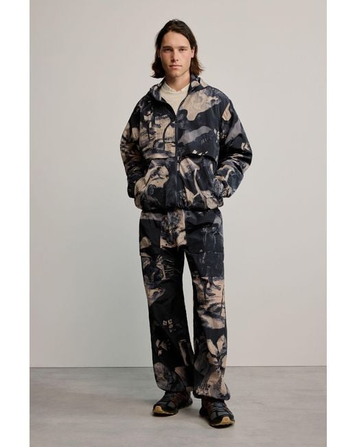 Desigual Blue Printed Gaugin Jacket, Polyamide for men