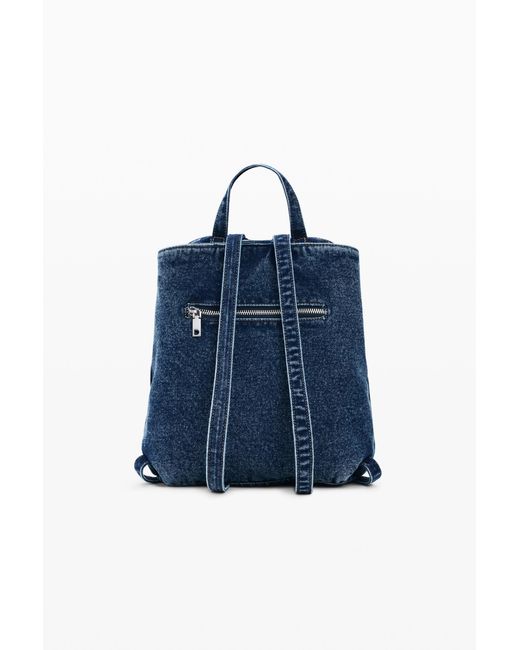 Desigual Blue Small Denim Floral Backpack
