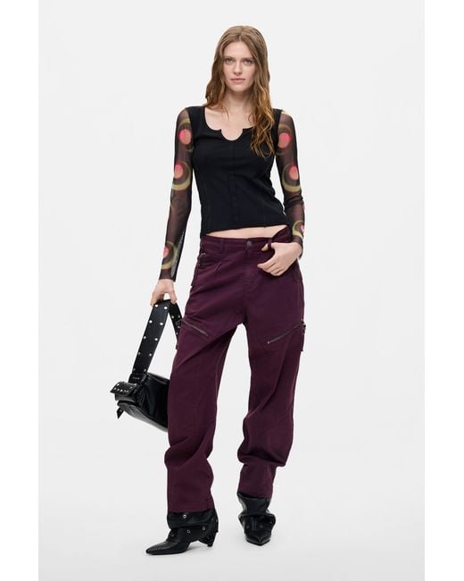 Desigual Black Printed Long-Sleeve T-Shirt