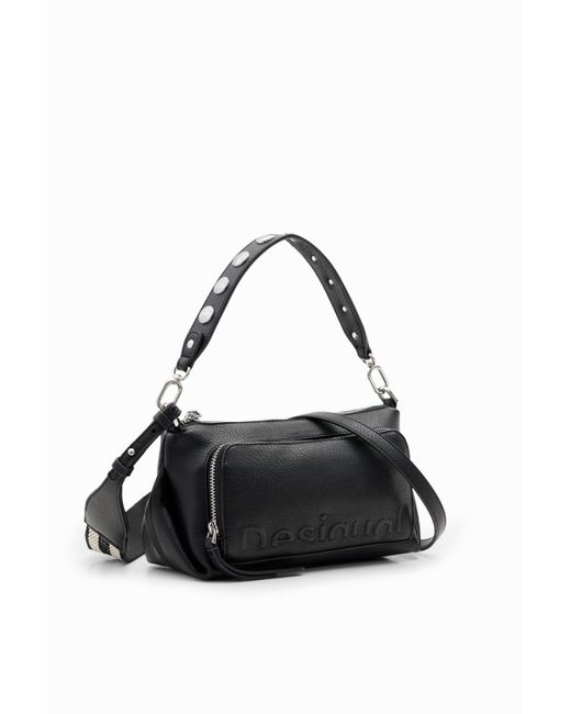 Desigual Black Midsize Half-logo Crossbody Bag