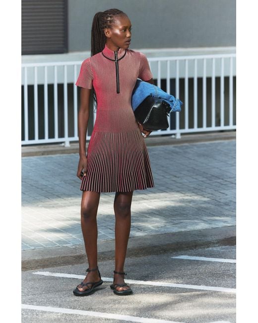 Desigual Red Short Iridescent Knit Dress