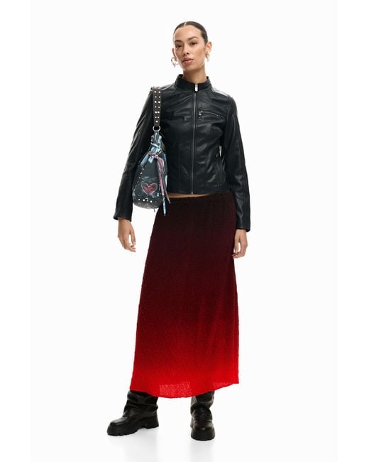 Desigual Black Mao Collar Jacket, Polyurethane