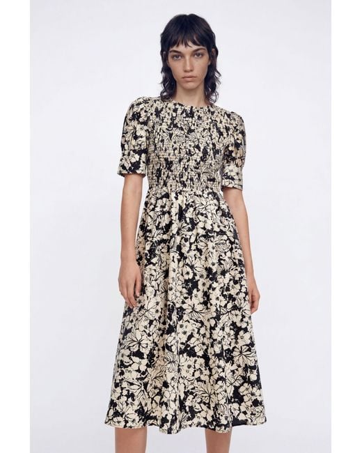 Desigual White Floral Midi Dress, Cotton