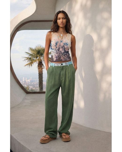 Desigual Green Tencel Combination Trousers, Lyocell