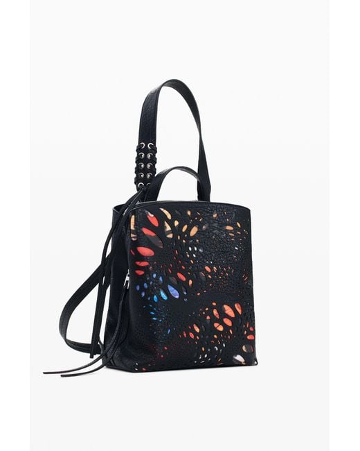 Desigual Black Mini Butterfly Backpack, Polyurethane