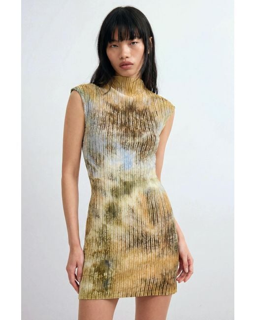 Desigual Blue Textured Dress, Polyester