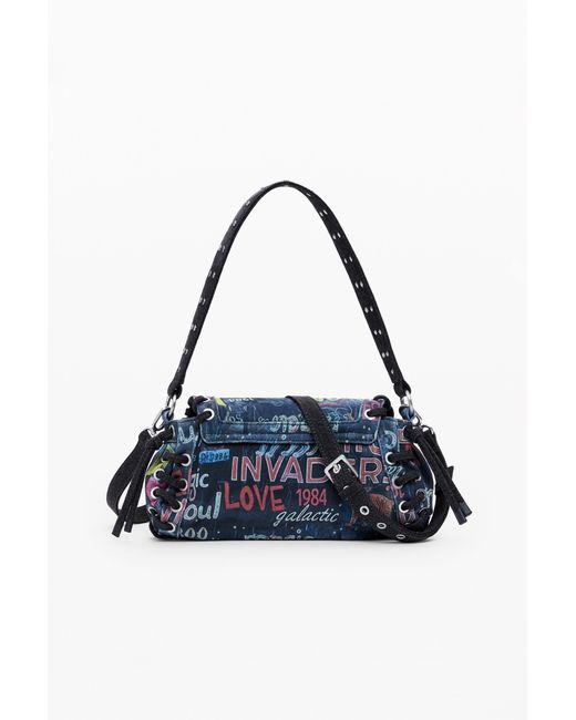 Desigual Blue Medium Graffiti Bag, Cotton