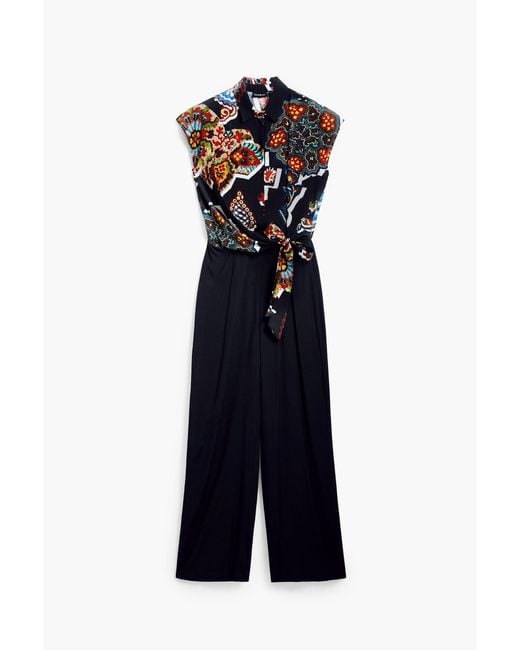 Desigual Blue Jumpsuit Designed By Mr. Christian Lacroix, Viscose