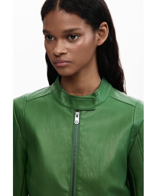 Desigual Green Jacket Faux Leather, Polyurethane