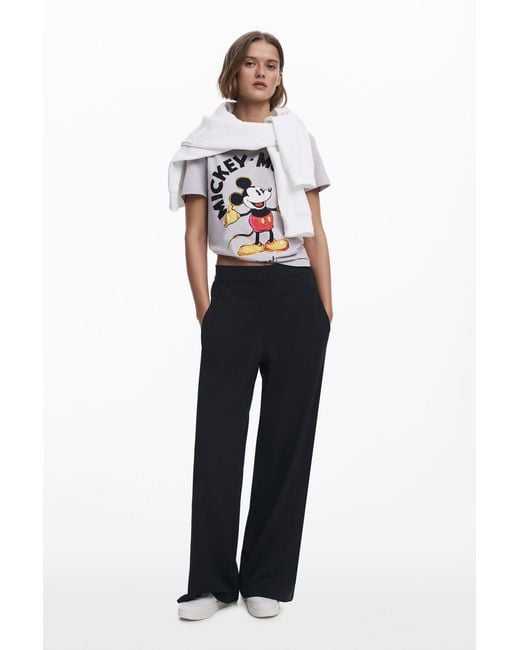 Desigual White Mickey Mouse T-Shirt, Cotton