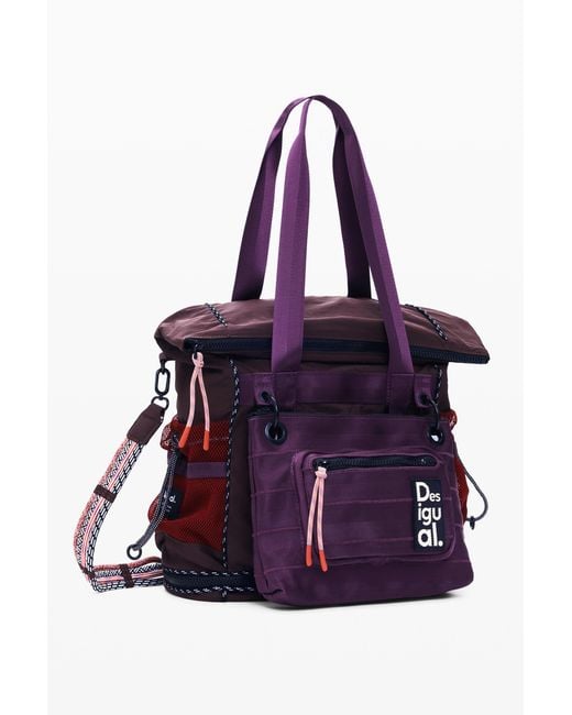 Desigual Purple Large Multiposition Voyager Backpack, Polyamide