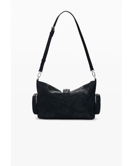 Desigual Black Medium Perforated Bag, Polyurethane