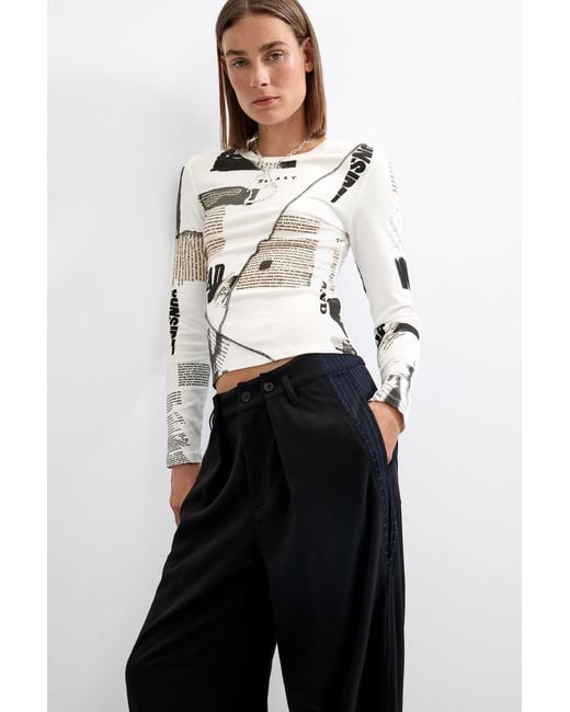 Desigual Blue Straight Long Trousers