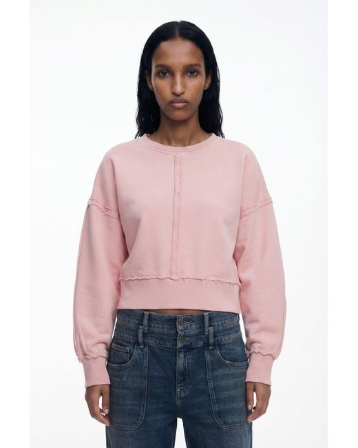 Desigual Red Topstitched Sweatshirt, Cotton