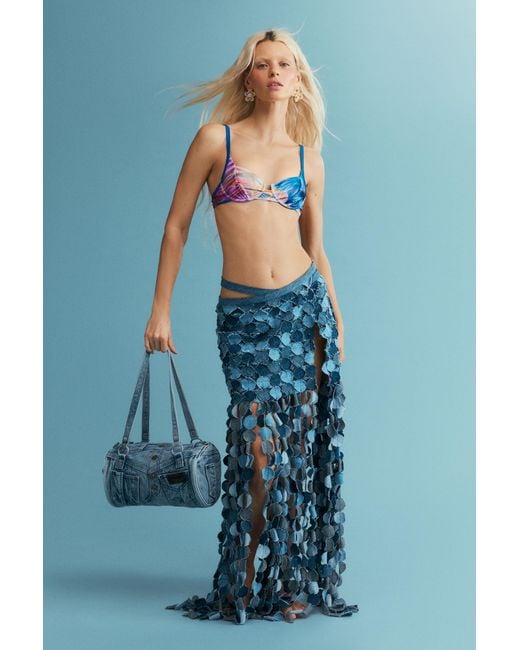 Desigual Blue Denim Bag Pockets, Cotton