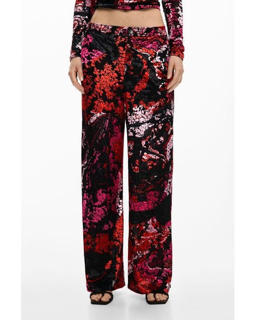 Desigual Red Trousers Designed By Mr. Christian Lacroix