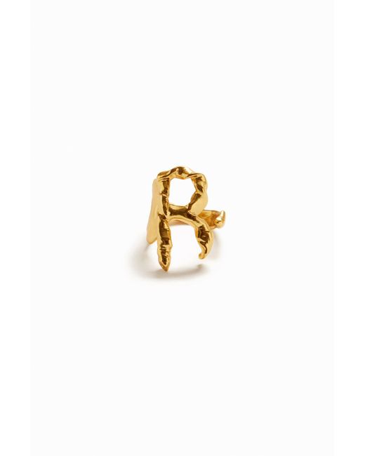 Desigual Metallic Zalio Plated Letter R Ring
