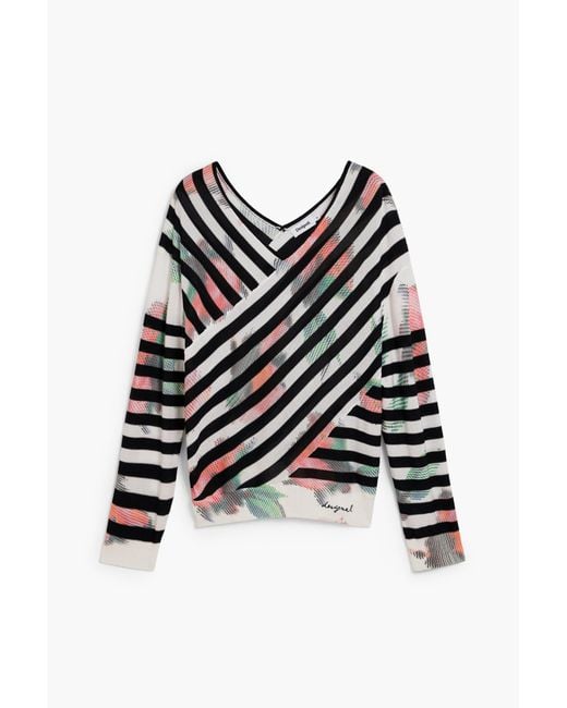 Desigual Gray Fine Wrap Sweater