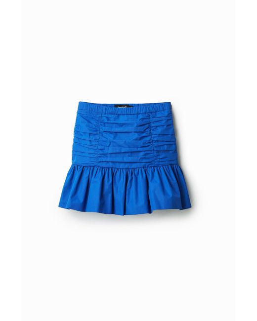 Desigual Blue Drapierter Minirock Mit Volant