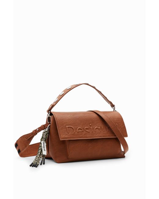 Desigual Brown Midsize Half-logo Crossbody Bag