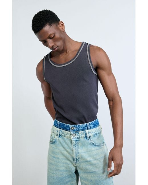 Desigual Blue Hybrid Denim Bermuda, Cotton for men