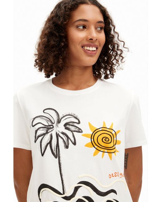 Desigual White Island Short-sleeve T-shirt