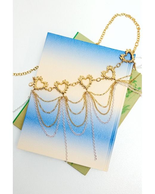 Desigual White Golden Chain Belt