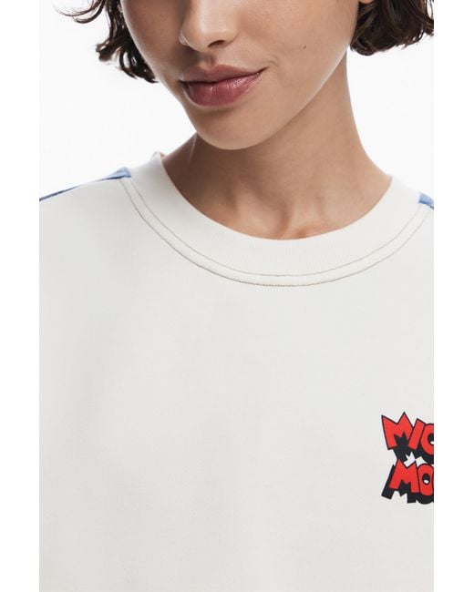 Desigual Blue Mickey And Minnie Sweatshirt, Cotton