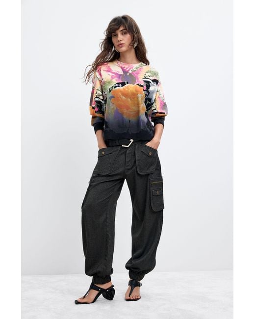 Desigual Black Lacroix Printed Sweater