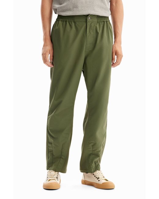 Desigual Green Hybrid Pleated Trousers for men