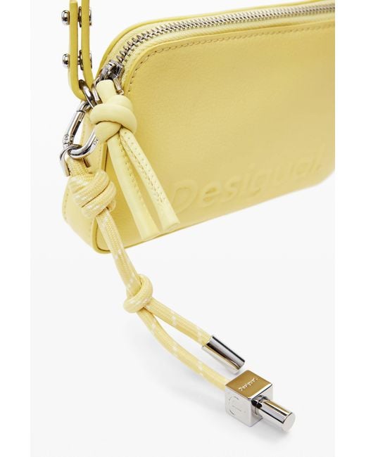 Desigual Yellow Medium Crossbody Wallet With Logo, Polyurethane