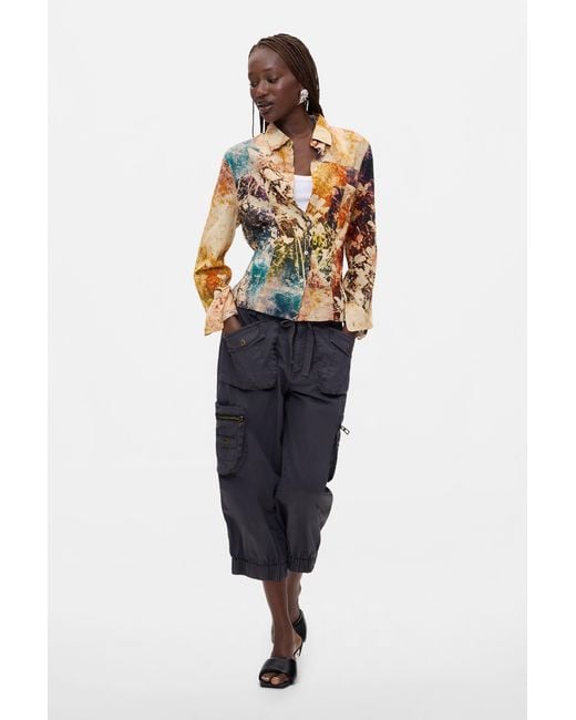Desigual Blue Printed Shirt, Cotton