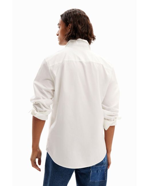 Desigual White Ikat Patchwork Shirt for men