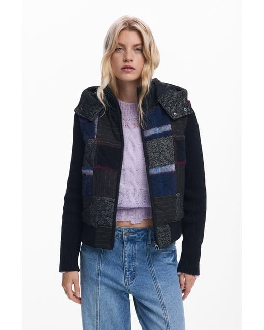 Desigual Blue Detachable Padded Jacket