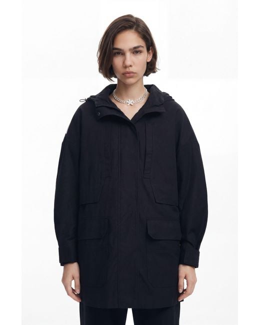 Desigual Blue Multi-Pocket Lined Parka