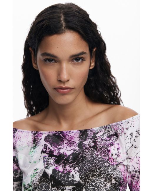 Desigual Blue T-Shirt Designed By Mr. Christian Lacroix