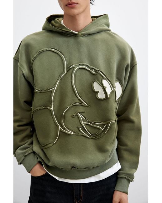 Desigual Green Printed Mickey Sweatshirt, Cotton for men