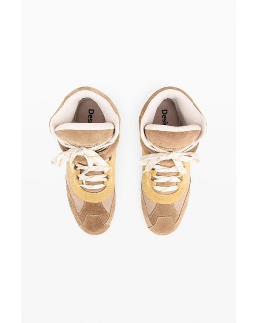 Desigual White 100% Leather Ankle Sneakers, Cow Leather