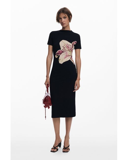 Desigual Black Orchid Maxi Dress, Viscose