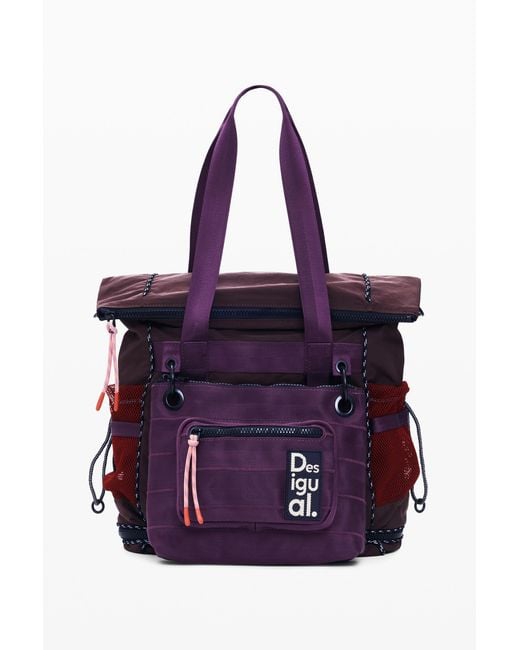 Desigual Purple Large Multiposition Voyager Backpack, Polyamide